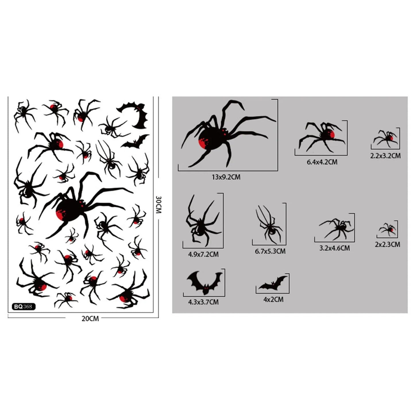 Halloween Window Clings – Witch Bat Spider Glass Decals