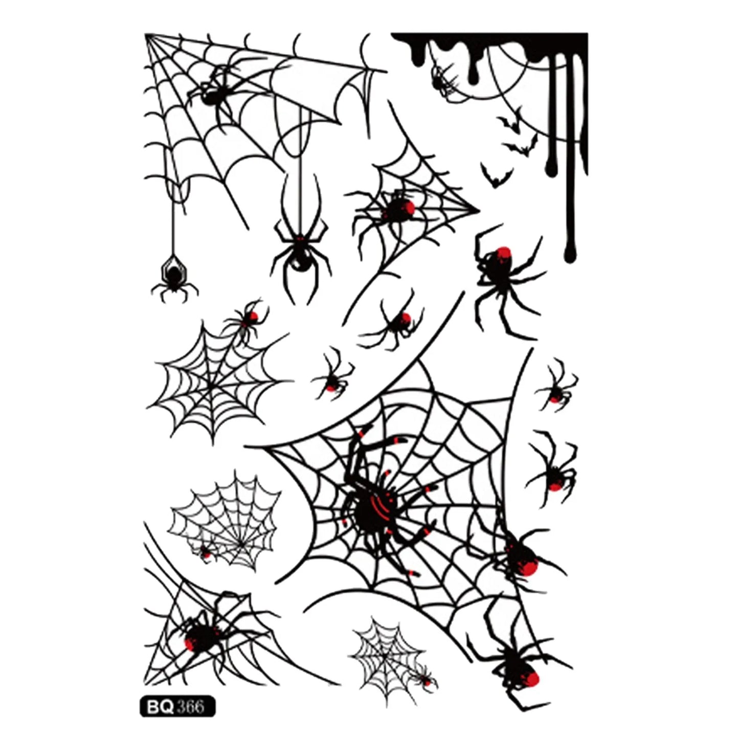 Halloween Window Clings – Witch Bat Spider Glass Decals