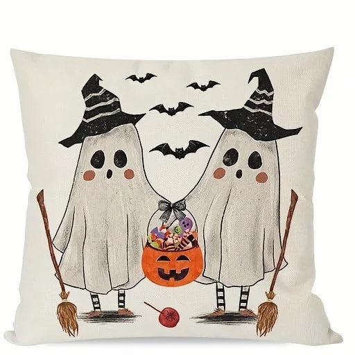 Halloween Pillow Covers – Pumpkin Ghost Cat Cushion Covers