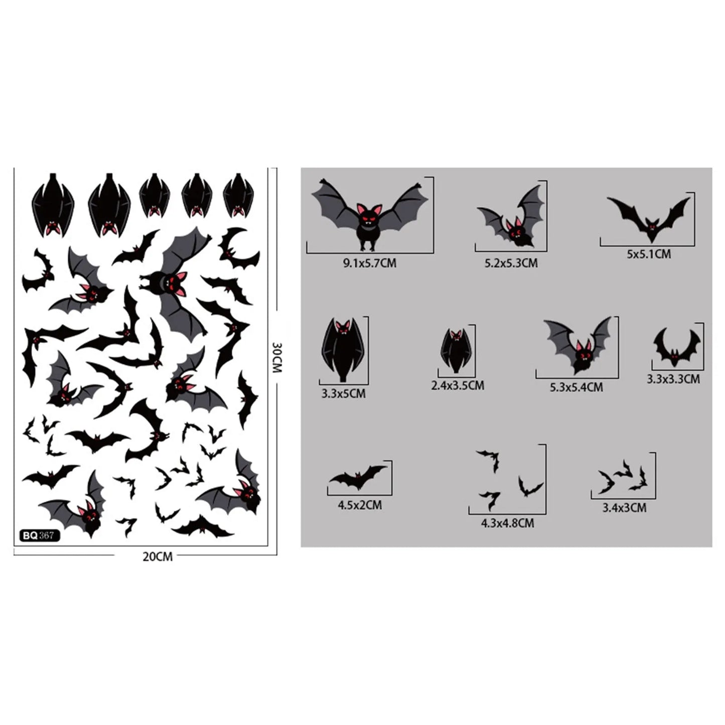 Halloween Window Clings – Witch Bat Spider Glass Decals
