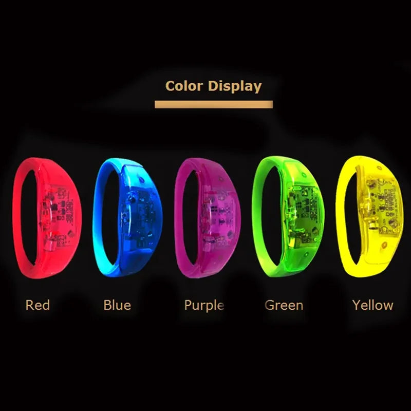 LED Glow Bracelets (6 Pack) – Sound Activated Light Up Party Wristbands