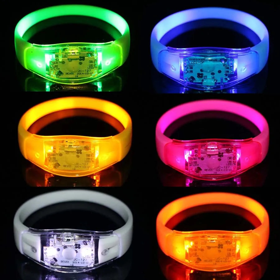 LED Glow Bracelets (6 Pack) – Sound Activated Light Up Party Wristbands